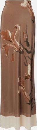 Sir. Azaliea floral silk maxi skirt