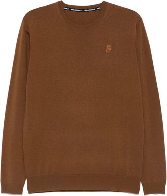 Karl Lagerfeld Maglione in lana merino - Marrone