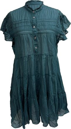 Isabel Marant Etoile Lanikaye Mini Dress in Teal Cotton