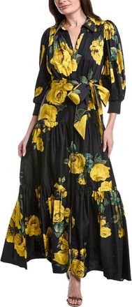 Alice & Olivia Alice + Olivia Cora Volume Tiered Shirtdress