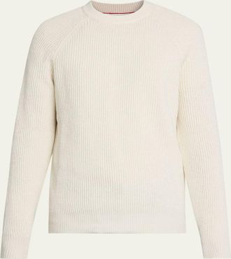 Brunello Cucinelli Mens Cotton Rib Crewneck Sweater