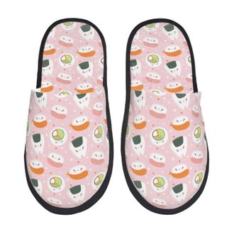 Generic Cute Sushi (2) Men Women Slippers Fuzzy Sliders Warm Shoes For Bedroom Winter Outdoor L