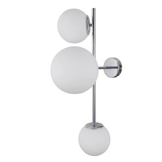 Netlighting Vailante Modern 3 Light Wall Lamp E27+E14 in Silver