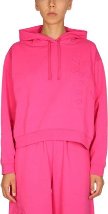 McQ by Alexander McQueen Relaxed Pink Hoodie With Embossed Detailing