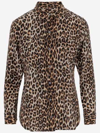 Equipment Silk Shirt With Animal Print