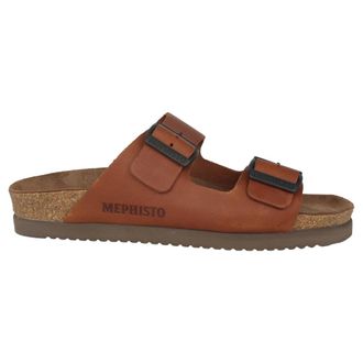 Mephisto Kwaliteit heren slide sandaal - Heren - Sandalen - Bruin - 39 EU - Leer - Schoenen