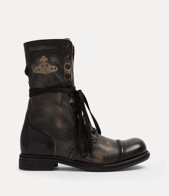 Vivienne Westwood Parachute Boot Leather -Off-black 10-44 Men