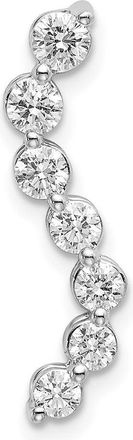 Diamond2Deal 14K White Gold Lab Grown Diamond 7-Stone Journey Pendant (0.51ct, VS, G-H)
