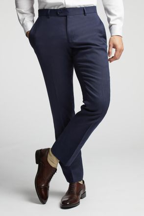 Alex Mens Linen Tailored Fit Suit Trouser - Navy - Size 44 Regular