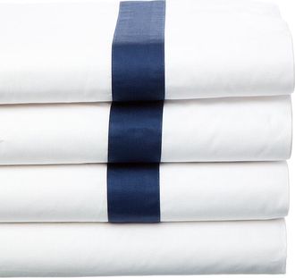 Dea 300 Thread Count Raso Band on Bella Percale Sheet Set