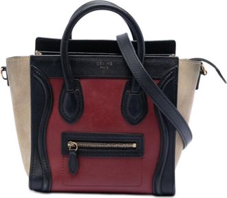 Celine Pre-owned Celine Nano Tricolor Calfskin and Suede Luggage Tote Ladies RJ5QSYUJ55RJYAN1