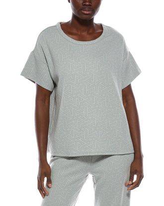 Natori Natori Quilted Geo Knit Jacquard Short Sleeve Top
