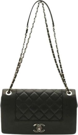 Chanel Pre-owned Vintage Schoudertas - Dames - Vintage Schoudertas - Zwart - ONE Size - Leer - Vintage