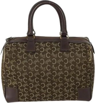 Celine Pre-owned Vintage Macadam Canvas Handtas - Dames - Vintage Handtas - Bruin - ONE Size - Leer - Vintage