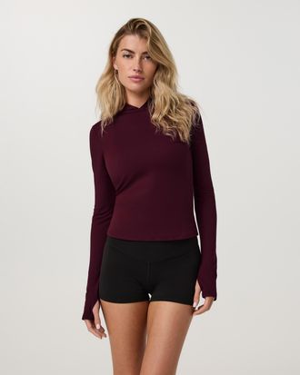 Vuori Clothing Long Sleeve Halo Fitted Hoodie | Pale Grey Heather | XS, Size Extra Small