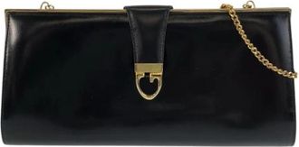 Gucci Pre-owned Leren Schoudertas met Ketting - Dames - Vintage Schoudertas - Zwart - ONE Size - Leer - Vintage