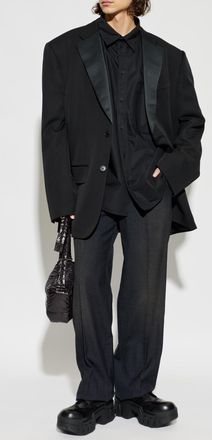 Balenciaga Wool Trousers With Crease, Mens, Black