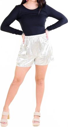 BuddyLove Veronica Textured Shorts In Silver