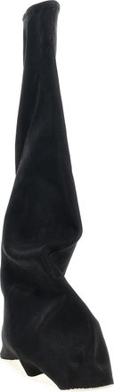 Rick Owens Womens Black Cotton Over The Knee Shoe