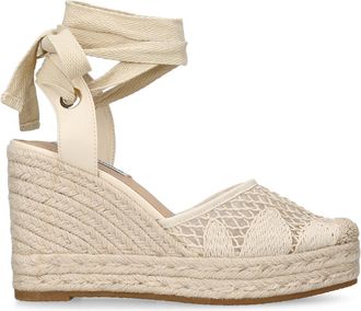 Steve Madden Womens Osborn Cream Heels Fabric - Size UK 3