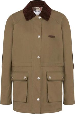 Moschino Dames, Mantels, Groen, Maat: XS Corduroy