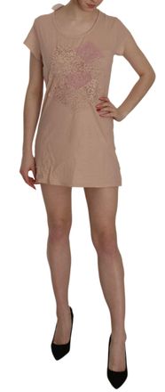 Pink Memories MEMORIES Lace Short Sleeve Shift Mini Womens Dress