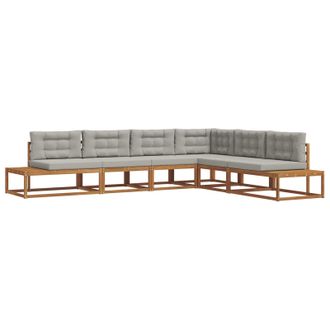 vidaXL Conjunto De Sof&aacute;s De Exterior Gris Natural Y Claro Vidaxl