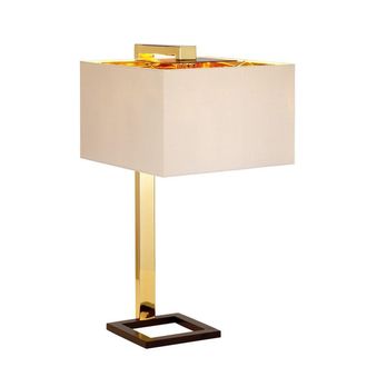 Netlighting Plein 1 Light Table Lamp Dark Brown Polished Gold Finish E27