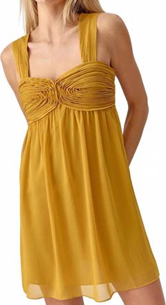 Adelyn Rae Ladella Rose Applique Chiffon Mini Dress In Yellow