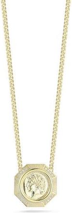Sphera Milano Cubic Zirconia Medallion Pendant Necklace in Gold at Nordstrom Rack