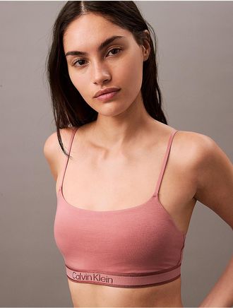 Calvin Klein Calvin Klein Womens Tonal Logo Cotton Lightly Lined Bralette - Pink - XS