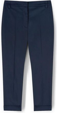 Motivi Cropped Katoenmix Broek - Dames - Vrijetijds broeken - Blauw - 2XS - Katoen - Broeken