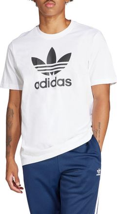 adidas Adicolor Trefoil Cotton Graphic T-Shirt in White at Nordstrom, Size Xx-Large
