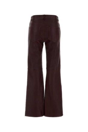 Chlo&eacute; Womens Grape Leather Flared Pant Fullvioline Exterior: Lamb Pantaloni Trousers