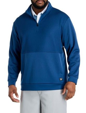 Reebok Big & Tall Performance Double-Knit 1/4-Zip Pullover in Batik Blue at Nordstrom, Size 2X Big