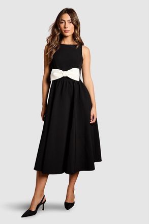 Coast Sleeveless Bow Midi Dress in Mono at Nordstrom, Size 12