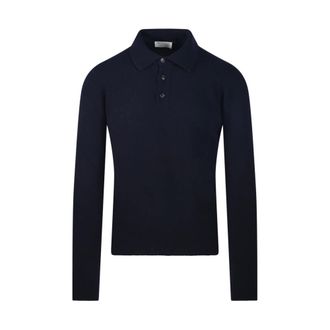 Roberto Collina Polo - male - Roberto Collina - Round-neck Knitwear - Blue - XL - Knitwear