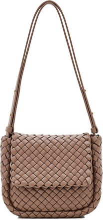 Bottega Veneta Womens Cobble Small Shoulder Bag - Brown Leather - One Size