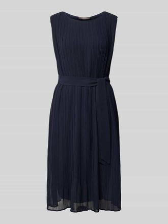 Christian Berg Knielanges Kleid mit Plisseefalten in Marine, Größe 34