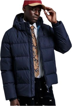 GANT Alta Mixed Cotton Down Jacket - Heren - Gewatteerde jassen - Blauw - S - Katoen - Jassen
