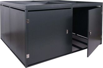 Hhg [NON UTILIZZATO] Garage armadio per 4 biciclette con serratura e fioriera HHG-985b ferro acciaio zincato 126x220x210cm antracite