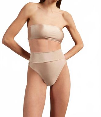 Adriana Degreas Reseau High Leg Bandeau Bikini In Beige