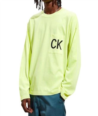 Calvin Klein Neon Long Sleeve Shirt In Safety Yellow