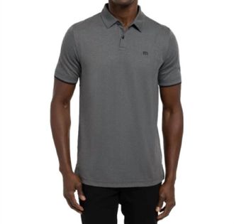 Travis Mathew Light Valley Polo Shirt In Heather Dark Grey