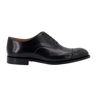 Churchs Zwarte platte schoenen met veters - Heren - Nette schoenen - Zwart - 43 EU - Leer - Schoenen
