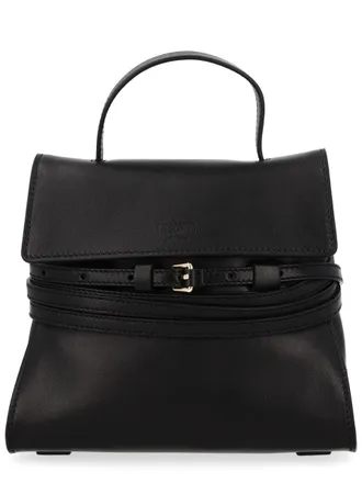 Moschino Black Tie Me Small Flap Handbag