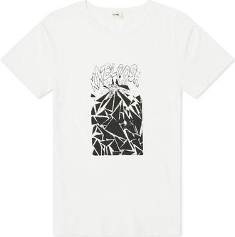 Celine White Cotton Mens T-Shirt