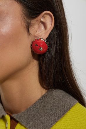 Marni Brass Earrings, Womens, Red