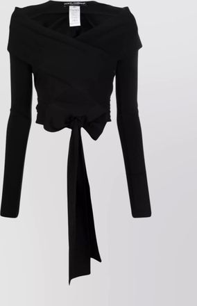 Dolce & Gabbana cutout wrap v-neck long-sleeve cropped top