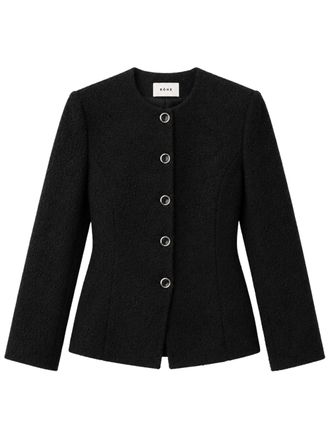 R&oacute;he Black Boucl&eacute; Wool Shaped Blazer